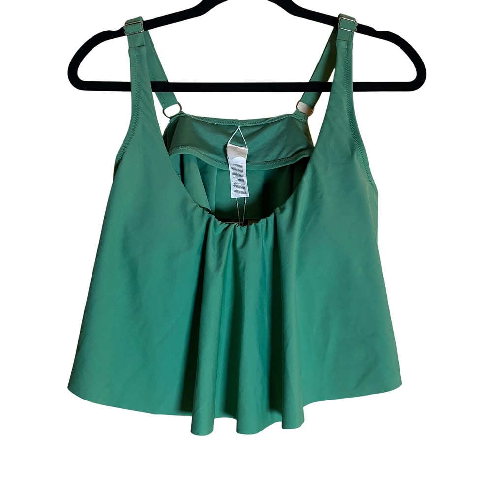Cupshe Green Swim Top Flounce Adjustable Straps Tankini 2X